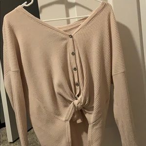 Abercrombie and Fitch button up sweater with tie